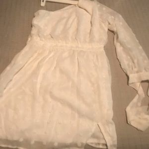 Pink Lily white one shoulder dress